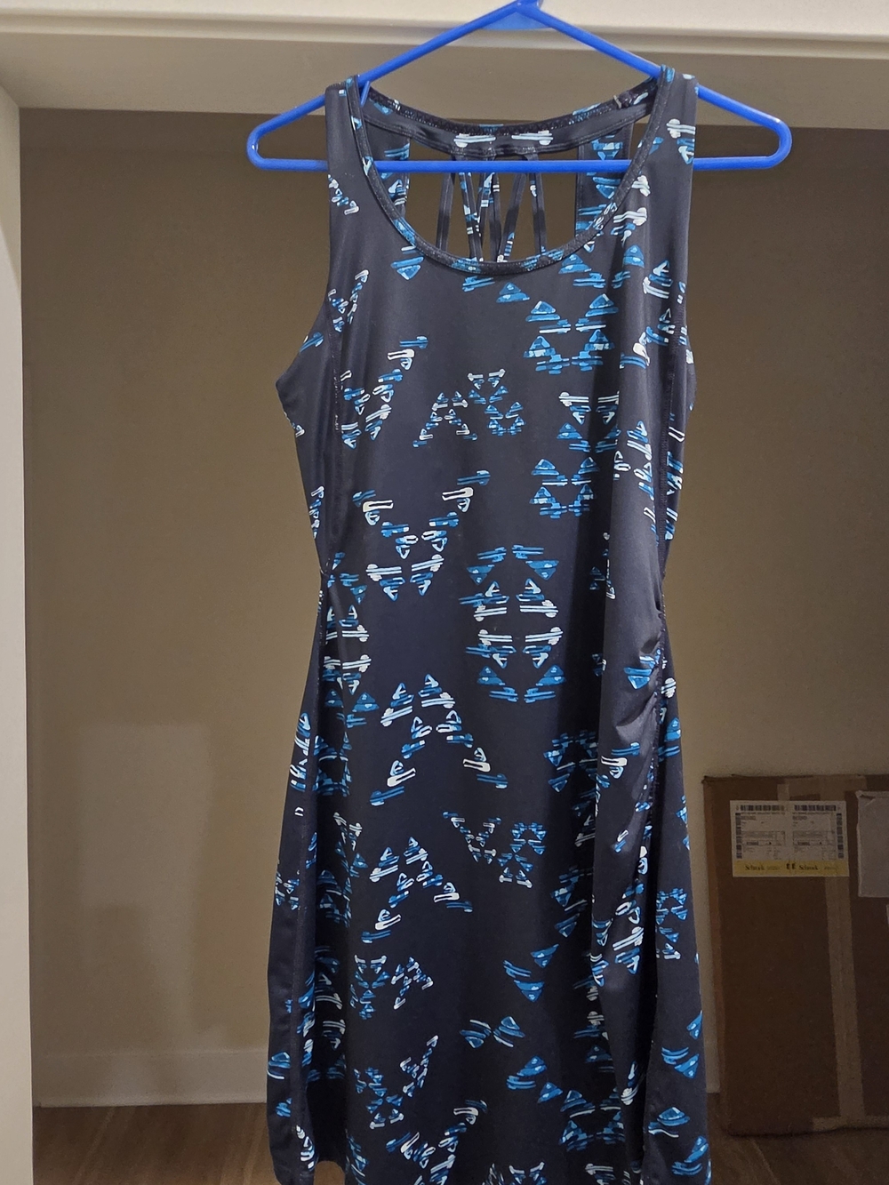 Toad&Co Navy Dress with Bright Blue Print